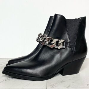 Marc Fisher Henly Black Leather Chain Bootie 7M